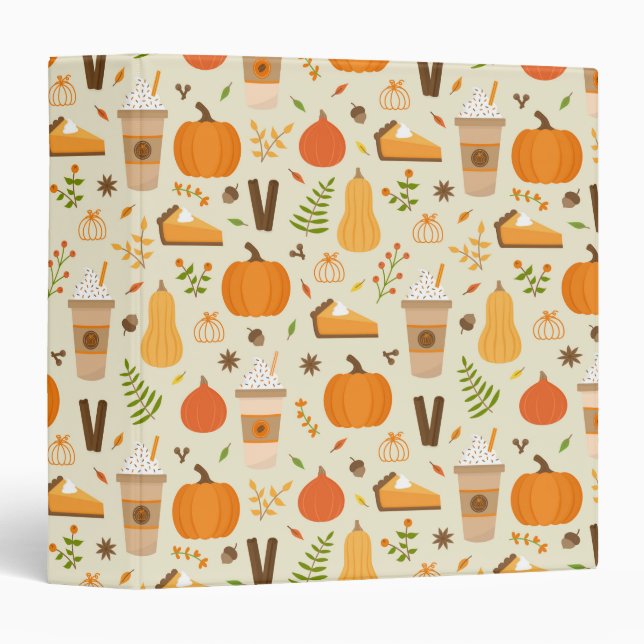 Classeur Fun Orange Fall Motif (Devant/Côté)