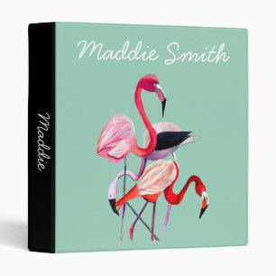 Classeur Fun rose flamingo aquarelle illustration