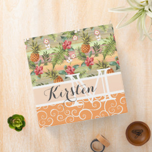 Classeur Fun Tropical Pineappy Fruit Floral Pattern
