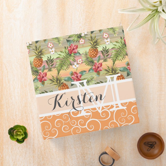 Classeur Fun Tropical Pineappy Fruit Floral Pattern (In Situ)