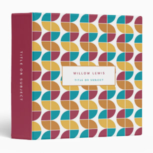 Classeur Funky coloré rétro les années 70 Vintage Motif géo