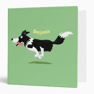 Classeur Funny Border Collie chien en course dessin animé