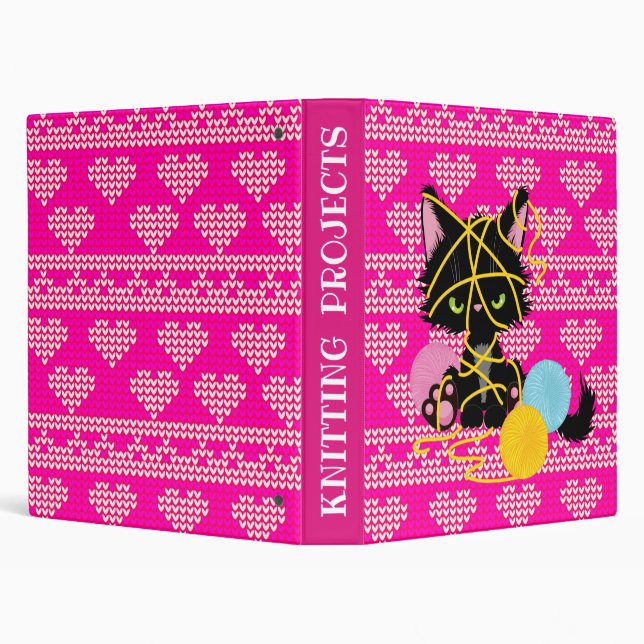 Classeur Funny Chat Tricot chaotique (Arrière-plan)