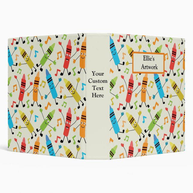 Classeur Funny Crayons Artiste d'art pour enfants Keepsaké (Arrière-plan)
