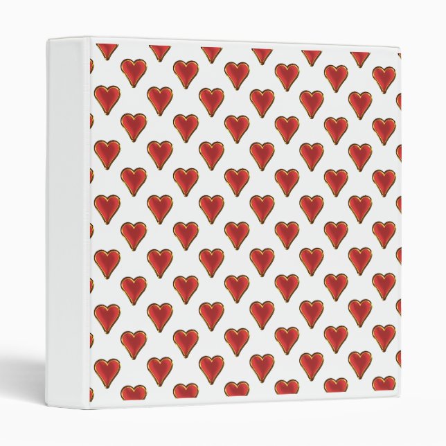 Classeur Funny Heart Pattern gold red + your backgr. & (Devant/Côté)