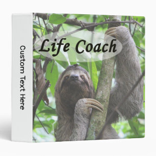 Classeur Funny Life Coach mignonne Sloth Picture Black Text