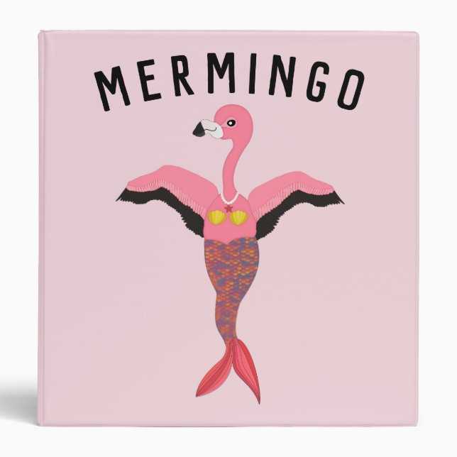Classeur Funny Mermingo Graphic : hybride Flamant rose-sirè (Devant)