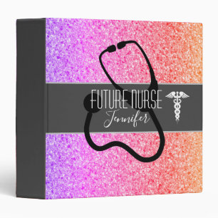 Classeur Future infirmière Médicale Caduceus Rainbow Partie
