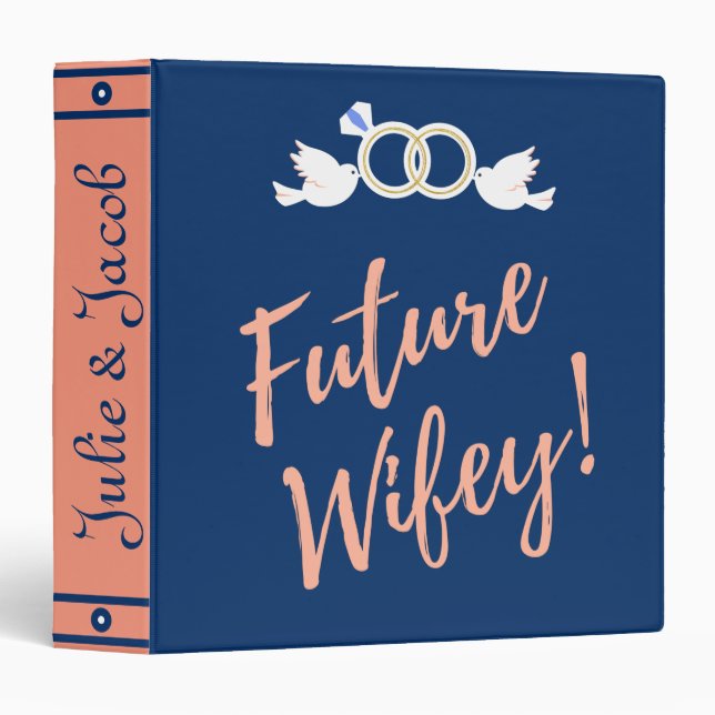 Classeur Futurs Inséparables Wifey en bleu profond (Devant/Côté)