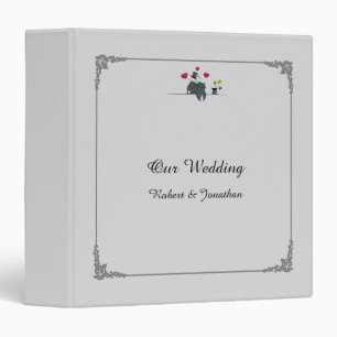 Classeur gai de mariage de bande dessinée mignonne