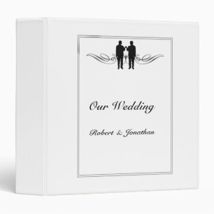 Classeur gai de mariage de marié blanc noir