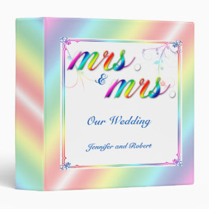 Classeur gai floral de mariage d'arc-en-ciel
