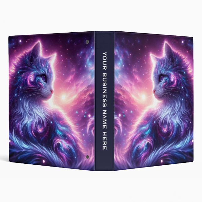 Classeur Galaxie Cosmique Féline Mystique Céleste (Arrière-plan)