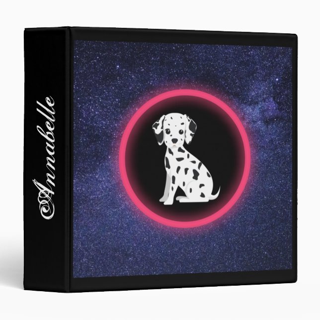 Classeur Galaxie de chiot dalmate (Devant/Côté)