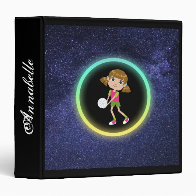 Classeur Galaxie de volley-ball féminin (Devant/Côté)