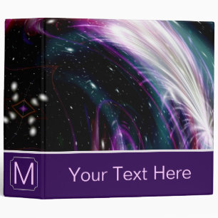 Classeur Galaxie magique. Monogramme personnalisé