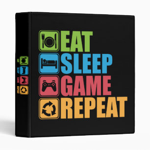 Classeur Gaming - Eat, Sleep, Game, Repeat - Gamer, Funny