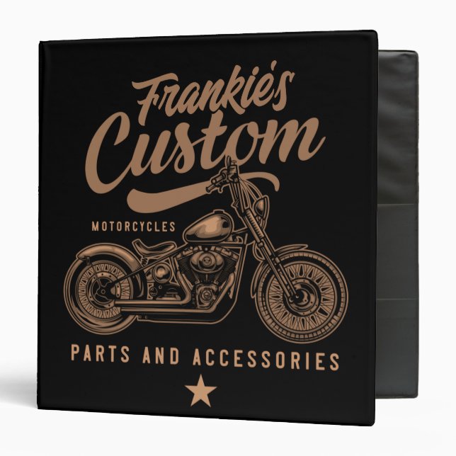 Classeur Garage de motocyclette Bobber personnalisé (Devant/Intérieur)