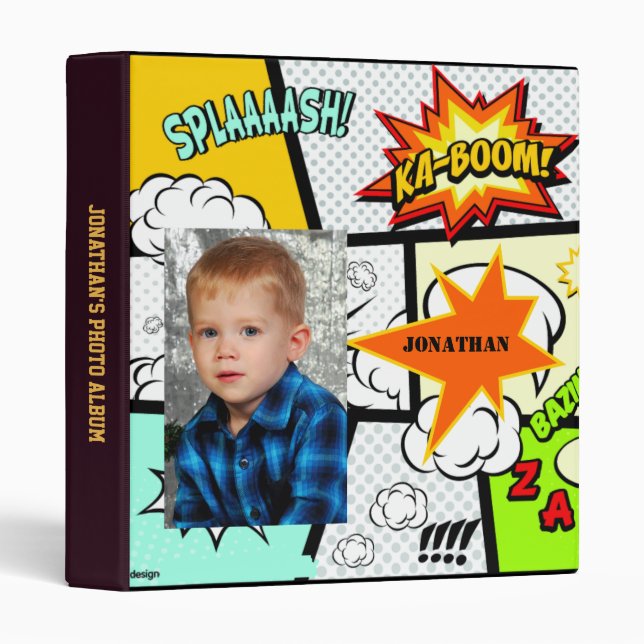 Classeur Garçon Super Hero Custom Kids Photo Album (Devant/Côté)