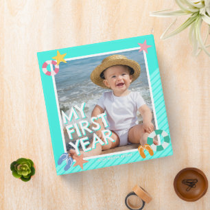 Classeur Garçons Bleu de Ciel d'Été 1er Anniversaire