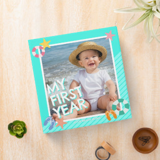 Classeur Garçons Bleu de Ciel d'Été 1er Anniversaire 