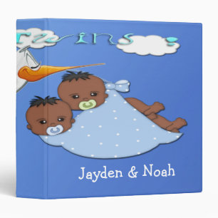 Classeur Garçons jumeaux B - livre de bébé de souvenir d