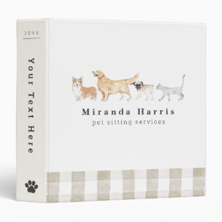 Classeur Garde d'animaux à l'aquarelle Entreprise de promen