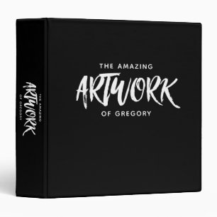Classeur Garde d'artiste noir blanc personnalisé