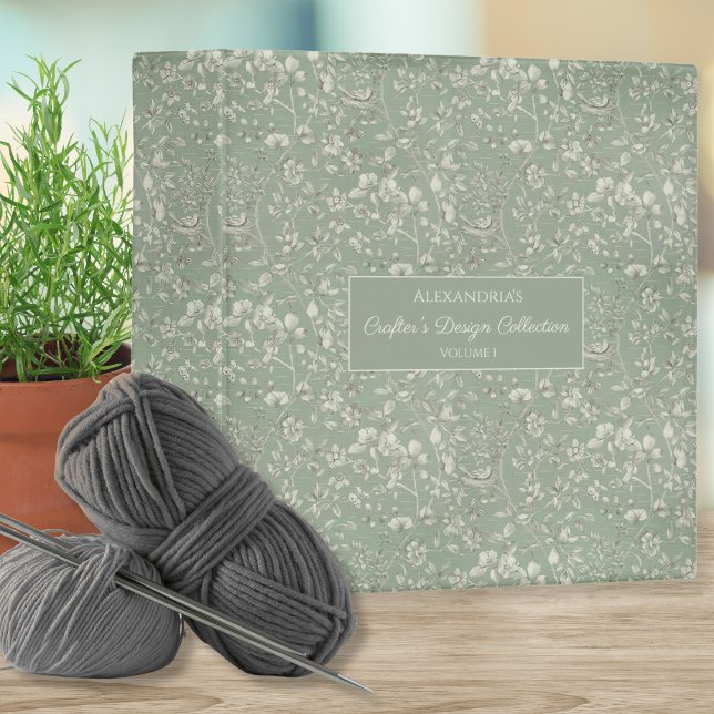 Classeur Garde de motif floral vert sauge (Créateur téléchargé)