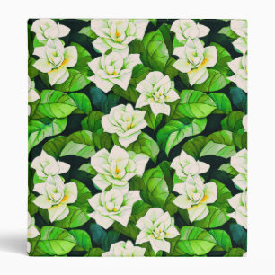 Classeur Gardenias blanches et Feuilles verts de Jade