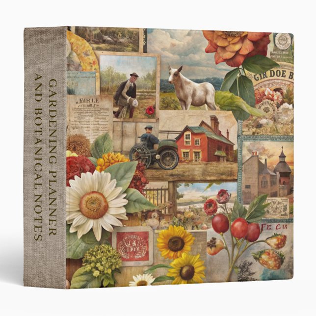 Classeur Gardening Planner Notes Nature  (Devant/Côté)