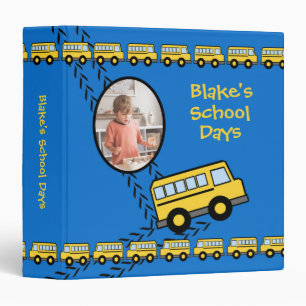Classeur Gardien de bus scolaire bleu avec photo
