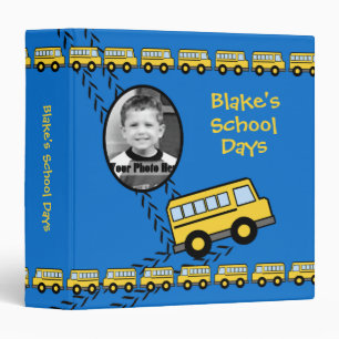 Classeur Gardien de bus scolaire bleu avec photo