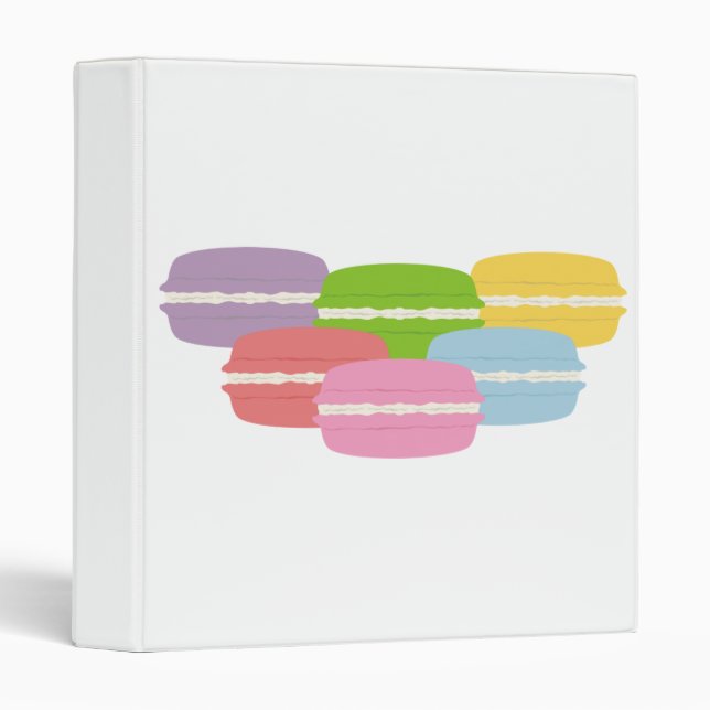 Classeur Gâteau de macarons doux (Devant/Côté)