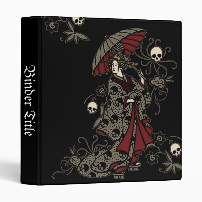 Classeur Geisha gothique (Devant/Côté)