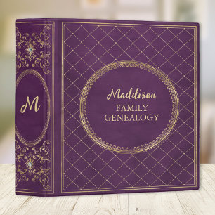 Classeur Généalogie de Famille Dorée Pourpre et Or Opulente