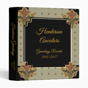 Classeur Généalogie élégante fleurie de style de Deco