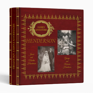 Classeur Généalogie Ornée De Bourgogne Et D'Or