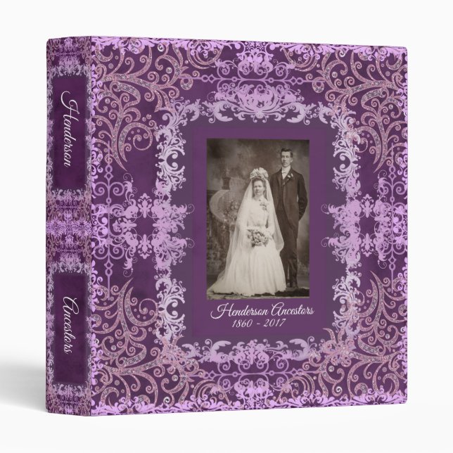 Classeur Généalogie royale violette (Devant/Côté)