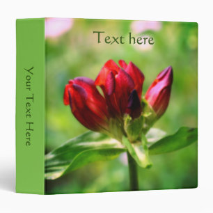 Classeur Gentiane rouge en fleurs Floral Personnalisé