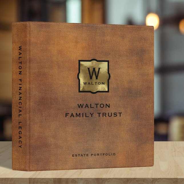 Classeur Genuine Leather Look Monogram Family Trust (Créateur téléchargé)