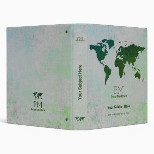 Classeur géographie carte du monde vert international
