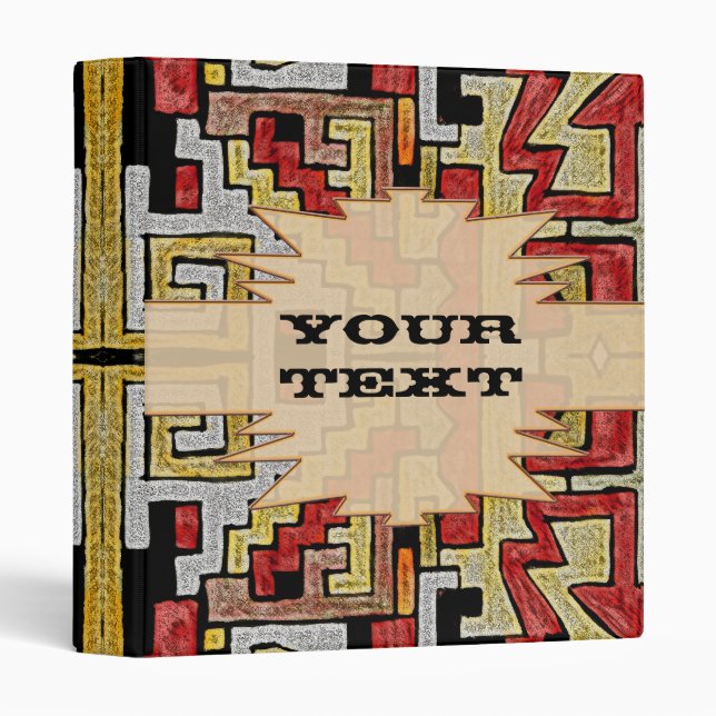 Classeur Géométhorique Tribal/Motif ethnique (Devant/Côté)