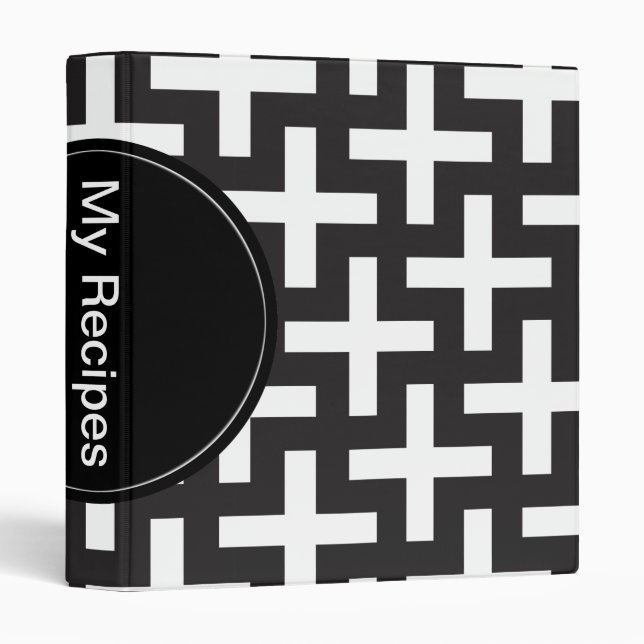 Classeur Géométrie noir et blanc (Devant/Côté)