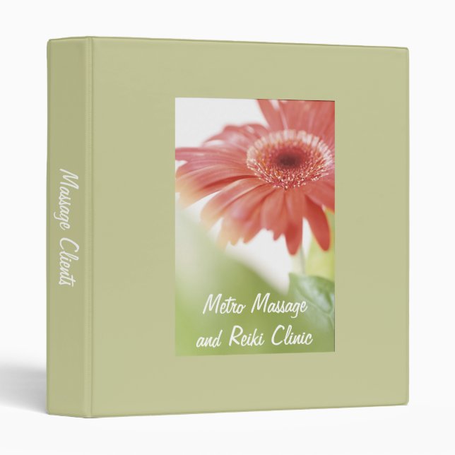 Classeur Gerbera Rose Daisy (Devant/Côté)
