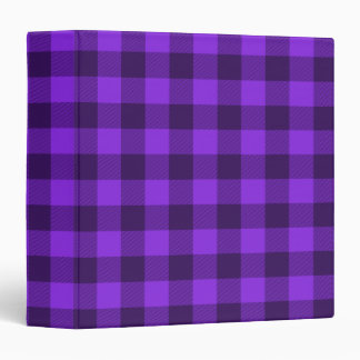 Classeur Gingham à carreaux de buffle violet bleu et violet