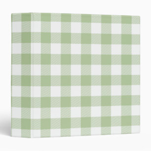 Classeur Gingham à carreaux de sauge et de buffle blanc