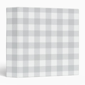 Classeur Gingham carreaux de buffle gris clair et blanc