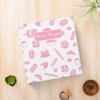 Classeur Gingham Recipes Blush Pink Check Cute Feminine