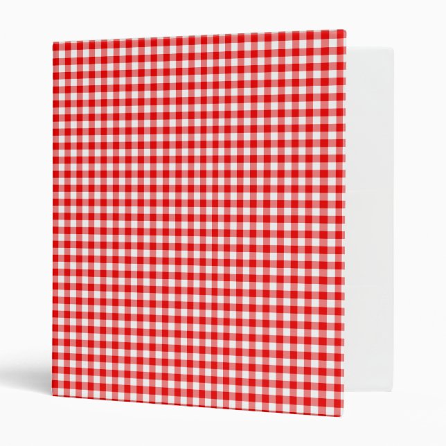 Classeur Gingham Rouge (Devant/intérieur)